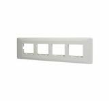 L&T Entice 8 Module Marble Finish Plate - Horizontal [White Marble Finish]